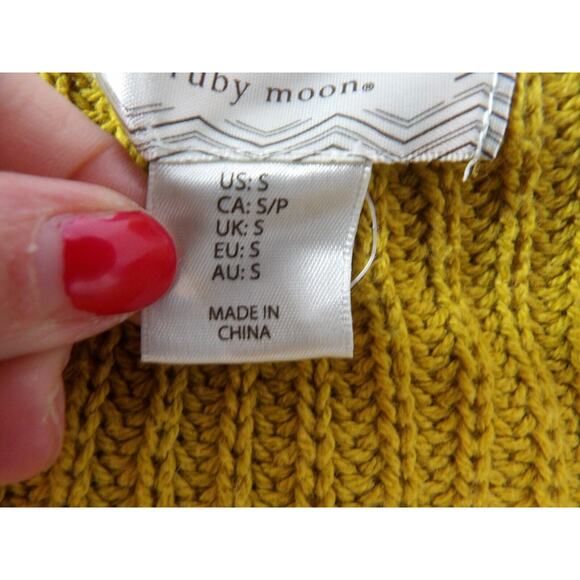Ruby Moon Cardigan Womens Small Knit Mustard Yellow Shrug Open Style Lagenlook - Picture 7 of 11
